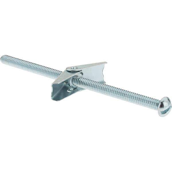 Value Collection - 1/4" Diam, 5" Long, Toggle Bolt Drywall & Hollow Wall Anchor - Steel, Use with Concrete/Masonry, Hollow Tile, Plaster & Wallboard - Best Tool & Supply