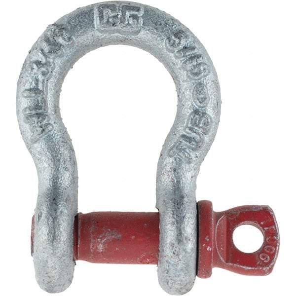 Value Collection - 5/16" Nominal Chain Size, 0.75 Ton Steel Screw Anchor Shackle - Best Tool & Supply