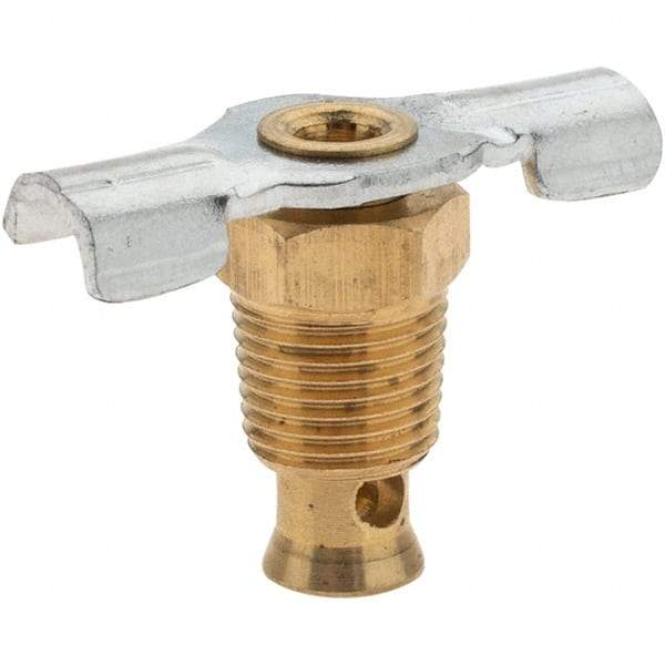 Value Collection - 1/8" Pipe, External Seat Drain Cock & Shutoff Valve - 1/8 Thread, 150 Max psi, 1-1/8" Long - Best Tool & Supply