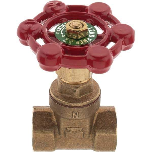 Value Collection - 1/4" Pipe, FNPT x FNPT Bronze Solid Wedge Gate Valve - 200 WOG, 125 WSP, For Use with Plumbing Application - Best Tool & Supply