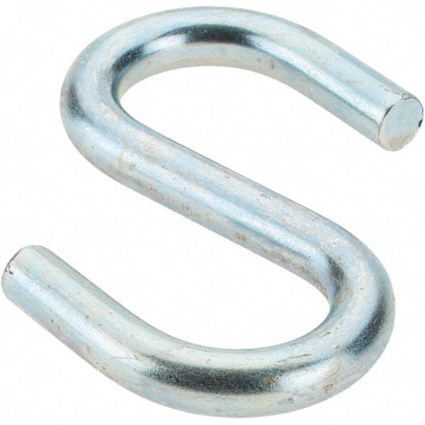 Value Collection - Trade Size 526, Carbon Steel Bright Zinc S-Hook - 189 Lb Capacity, 1/4" Wire, 2-1/4" OAL - Best Tool & Supply