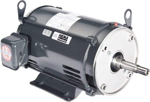 US Motors - 10 hp, ODP Enclosure, No Thermal Protection, 1,760 RPM, 208-230/460 Volt, 60 Hz, Three Phase Energy Efficient Motor - Size 215 Frame, Rigid Mount, 1 Speed, Ball Bearings, 27.2-24.6/12.3 Full Load Amps, F Class Insulation, CCW Lead End - Best Tool & Supply