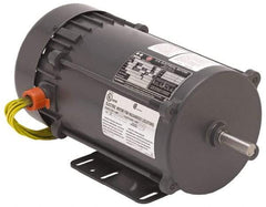 US Motors - TEFC Enclosure, Auto Thermal Protection, 3,450 RPM, 115/230 Volt, 60 Hz, Industrial Electric AC/DC Motor - Size 56 Frame, C-Face Mount, 1 Speed, Ball Bearings, 12.0/6.0 Full Load Amps, B Class Insulation, Reversible - Best Tool & Supply