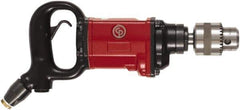 Chicago Pneumatic - 5/8" Keyed Chuck - D-Handle with Side Handle, 800 RPM, 20 LPS, 1 hp - Best Tool & Supply