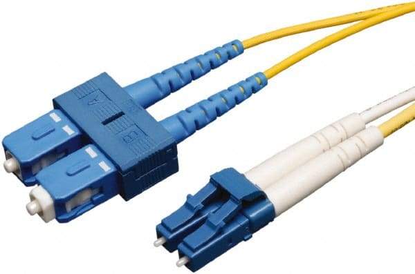 Tripp-Lite - 10' Long, LC/SC Head, Singlemode Fiber Optic Cable - Aqua, Use with LAN - Best Tool & Supply