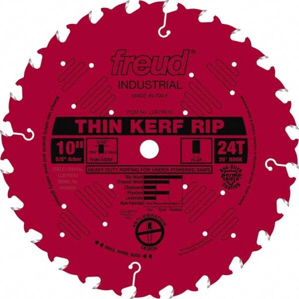 Freud - 10" Diam, 5/8" Arbor Hole Diam, 24 Tooth Wet & Dry Cut Saw Blade - Carbide-Tipped, Standard Round Arbor - Best Tool & Supply