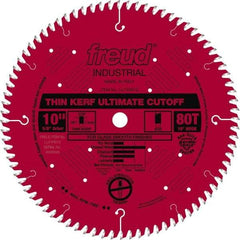 Freud - 10" Diam, 5/8" Arbor Hole Diam, 80 Tooth Wet & Dry Cut Saw Blade - Carbide-Tipped, Standard Round Arbor - Best Tool & Supply