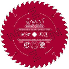 Freud - 10" Diam, 5/8" Arbor Hole Diam, 40 Tooth Wet & Dry Cut Saw Blade - Carbide-Tipped, Standard Round Arbor - Best Tool & Supply