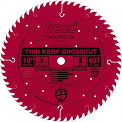 Freud - 10" Diam, 5/8" Arbor Hole Diam, 60 Tooth Wet & Dry Cut Saw Blade - Carbide-Tipped, Standard Round Arbor - Best Tool & Supply