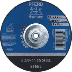 PFERD - Depressed-Center Wheels; Hole Thread Size: 5/8-11 ; Connector Type: Arbor ; Wheel Type Number: Type 27 ; Abrasive Material: Aluminum Oxide ; Maximum RPM: 6600.000 ; Bond Type: Resinoid - Exact Industrial Supply