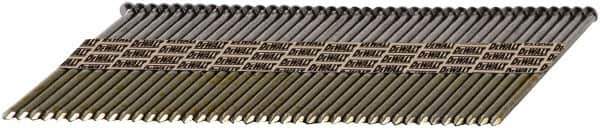 DeWALT - 30 Gauge 0.131" Shank Diam 3-1/4" Long Framing Nails for Power Nailers - Steel, Galvanized Finish, Smooth Shank, Angled Stick Paper Tape Collation, Round Head, Diamond Point - Best Tool & Supply