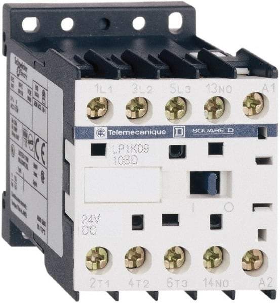 Schneider Electric - 3 Pole, 24 Coil VDC, 6 Amp at 440 VAC, Nonreversible IEC Contactor - BS 5424, CSA, IEC 60947, NF C 63-110, RoHS Compliant, UL Listed, VDE 0660 - Best Tool & Supply