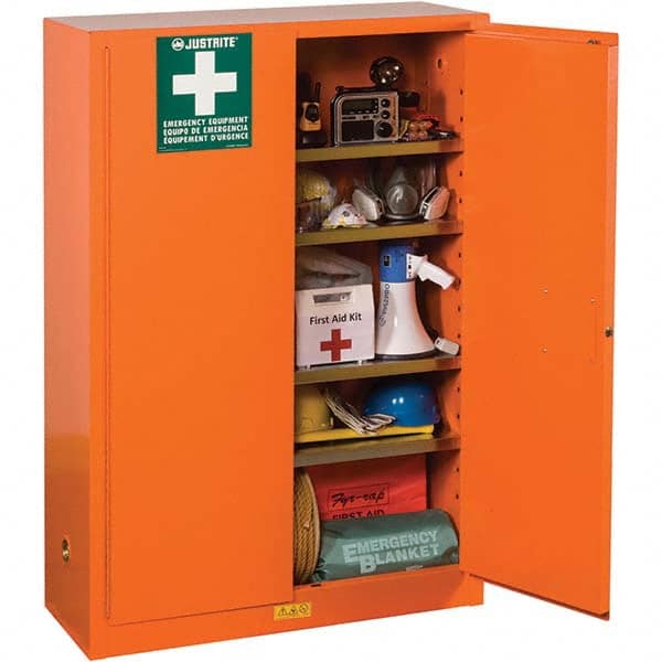 Justrite - Empty First Aid Cabinets & Cases Type: Emergency Preparedness Storage Cabinet Height (Inch): 65 - Best Tool & Supply