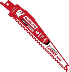 Freud - 6" Long x 0.98" Thick, Bi-Metal Reciprocating Saw Blade - Tapered Profile, 6 TPI, Toothed Edge, Universal Shank - Best Tool & Supply