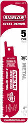 Freud - 4" Long x 1" Thick, Bi-Metal Reciprocating Saw Blade - Straight Profile, 14 to 18 TPI, Toothed Edge, Universal Shank - Best Tool & Supply