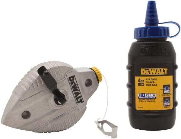 DeWALT - 100' Long Reel & Chalk Set - Blue, Includes 4 oz Blue Chalk - Best Tool & Supply