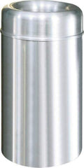 Rubbermaid - 30 Gal Aluminum Round Decorative Waste Receptacle With Top - Steel, 876mm High - Best Tool & Supply