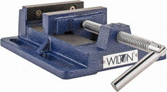 Wilton - 4-1/2" Jaw Opening Capacity x 1-1/2" Throat Depth, Horizontal Drill Press Vise - 4" Wide x 1-1/2" High Jaw, Stationary Base, Standard Speed, 7" OAL x 2.4" Overall Height, Steel - Best Tool & Supply