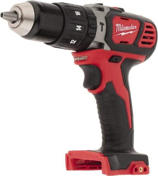 Milwaukee Tool - 18 Volt 1/2" Keyless Chuck Cordless Hammer Drill - 0 to 28,800 BPM, 0 to 1,800 RPM, Reversible - Best Tool & Supply