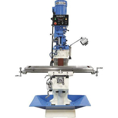 Summit - 9" Table Width x 49" Table Length, Electronic Variable Speed Control, 3 Phase Knee Milling Machine - R8 Spindle Taper, 3 hp - Best Tool & Supply