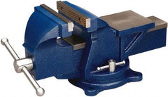 Wilton - 5" Jaw Width, 5" Opening Capacity, 2-1/2" Throat Depth, Steel Swivel Bench Vise - Bolt Down Base Attachment - Best Tool & Supply