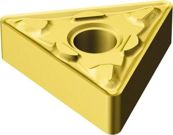 Sandvik Coromant - TNMG432 MM Grade 2015 Carbide Turning Insert - TiCN/AI2O3/TiN Finish, 60° Triangle, 1/2" Inscr Circle, 3/16" Thick, 1/32" Corner Radius - Best Tool & Supply