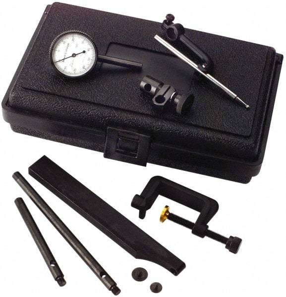 TESA Brown & Sharpe - 8 Piece, 0mm to 0.2mm Measuring Range, 38mm Dial Diam, 0-100 Dial Reading, White Dial Test Indicator Kit - 12.7mm Contact Point Length, 0.001mm Dial Graduation - Best Tool & Supply