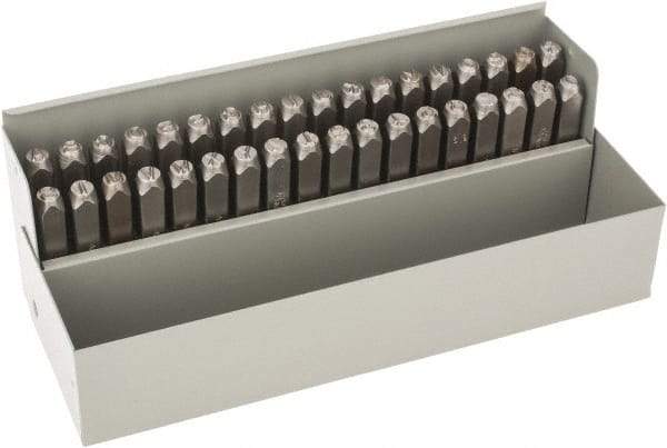 C.H. Hanson - 36 Piece, 1/4" Character Steel Stamp Set - Letters & Figures, Standard - Best Tool & Supply