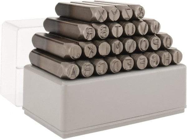 C.H. Hanson - 27 Piece, 3/8" Character Steel Stamp Set - Letters, Heavy Duty - Best Tool & Supply