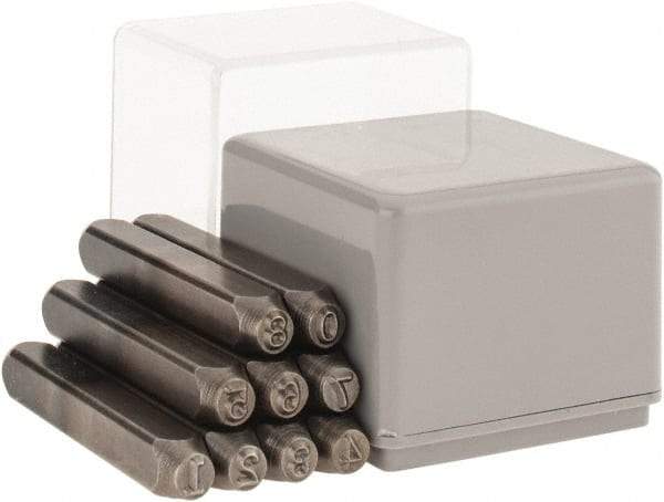 C.H. Hanson - 9 Piece, 3/16" Character Steel Stamp Set - Figures, Heavy Duty - Best Tool & Supply