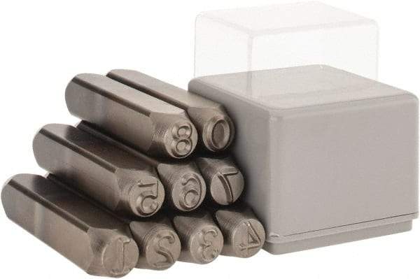 C.H. Hanson - 9 Piece, 3/8" Character Steel Stamp Set - Figures, Heavy Duty - Best Tool & Supply