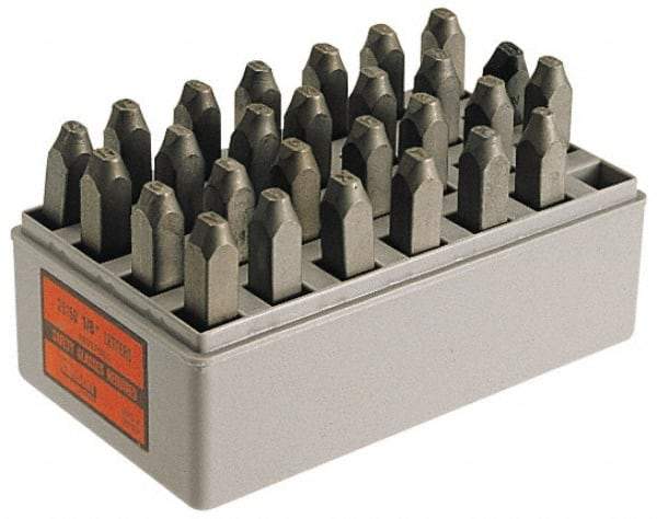 C.H. Hanson - 27 Piece, 1/8" Character Steel Stamp Set - Letters, Reverse - Best Tool & Supply