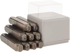 C.H. Hanson - 9 Piece, 1/4" Character Steel Stamp Set - Figures, Reverse - Best Tool & Supply