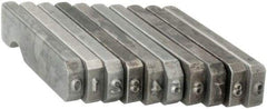 C.H. Hanson - 10 Piece, 1/16 Inch Character, Steel Type Set - 10 Character Capacity, 0-9 Content - Best Tool & Supply