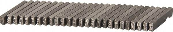 C.H. Hanson - 26 Piece, 1/8 Inch Character, Steel Type Set - 8 Character Capacity, A-Z Content - Best Tool & Supply