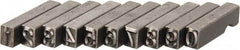 C.H. Hanson - 10 Piece, 3/16 Inch Character, Steel Type Set - 10 Character Capacity, 0-9 Content - Best Tool & Supply