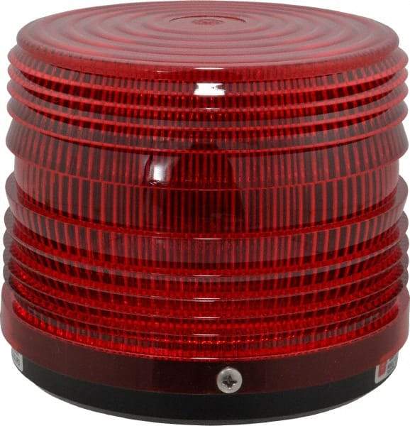 Federal Signal Corp - 120 VAC, 3R NEMA Rated, Strobe Tube, Red, Strobe Light - 80 Flashes per min, 1/2 Inch Pipe, 5-1/2 Inch Diameter, 5-1/4 Inch High, IP66 Ingress Rating, Pipe Mount - Best Tool & Supply