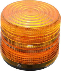 Federal Signal Corp - 120 VAC, 3R NEMA Rated, Strobe Tube, Amber, Strobe Light - 80 Flashes per min, 1/2 Inch Pipe, 5-1/2 Inch Diameter, 5-1/4 Inch High, IP66 Ingress Rating, Pipe Mount - Best Tool & Supply