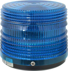 Federal Signal Corp - 120 VAC, 3R NEMA Rated, Strobe Tube, Blue, Strobe Light - 80 Flashes per min, 1/2 Inch Pipe, 5-1/2 Inch Diameter, 5-1/4 Inch High, IP66 Ingress Rating, Pipe Mount - Best Tool & Supply