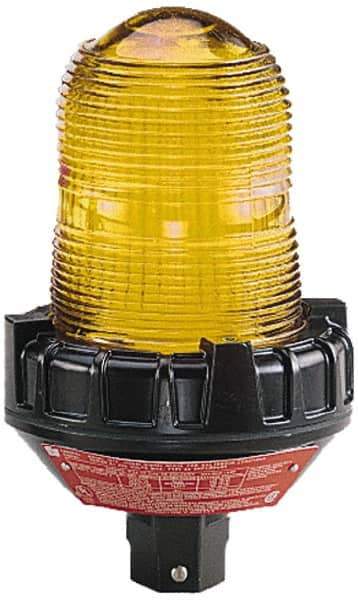 Federal Signal Corp - 120 VAC, 4X NEMA Rated, Strobe Tube, Amber, Strobe Light - 80 Flashes per min, 3/4 Inch Pipe, 5-1/2 Inch Diameter, 9-1/4 Inch High, IP66 Ingress Rating, Pipe Mount - Best Tool & Supply