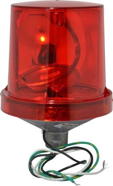 Federal Signal Corp - 4X NEMA Rated, 120 VAC, 0.22 Amp, 25 Watt, Rotating Beacon Incandescent Light - 1/2 Inch Mounted Size x Pipe Mounted, 7-1/4 Inch High, 5-1/2 Inch Diameter, 90 Flashes per min, Includes Lamp - Best Tool & Supply