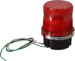 Federal Signal Corp - 120 VAC, 4X NEMA Rated, Strobe Tube, Red, Single Flash Strobe Light - 90 Flashes per min, 1/2 Inch Pipe, 3-15/16 Inch Diameter, 5-1/4 Inch High, IP66 Ingress Rating, Pipe Mount, Surface Mount - Best Tool & Supply