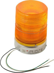 Federal Signal Corp - 120 VAC, 3R NEMA Rated, Strobe Tube, Amber, Single Flash Strobe Light - 80 Flashes per min, 1/2 Inch Pipe, 5.7 Inch Diameter, 8-1/2 Inch High, IP45 Ingress Rating, Pipe Mount - Best Tool & Supply