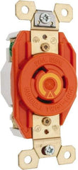 Hubbell Wiring Device-Kellems - 125 VAC, 20 Amp, 5-20R NEMA Configuration, Orange, Industrial Grade, Isolated Ground Single Receptacle - 1 Phase, 2 Poles, 3 Wire, Flush Mount - Best Tool & Supply