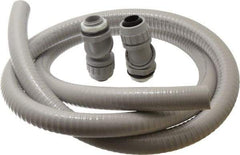 Hubbell Wiring Device-Kellems - 3/4" Trade Size, 6' Long, Flexible Liquidtight Conduit - PVC, 27.8mm ID, Gray - Best Tool & Supply