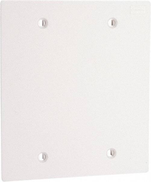 Hubbell Wiring Device-Kellems - Square Raceway Plate - White, For Use with Hubbell BT3BC5 Three Channel, MediaTrak, Nonmetallic PlugTrak Series Raceways - Best Tool & Supply