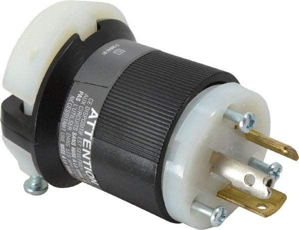 Hubbell Wiring Device-Kellems - 125/250 VAC, 20 Amp, NonNEMA Configuration, Industrial Grade, Ungrounded Plug - 1 Phase, 3 Poles, IP20, 0.36 to 0.93 Inch Cord Diameter - Best Tool & Supply