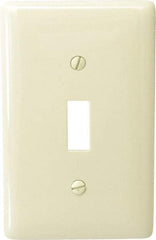 Hubbell Wiring Device-Kellems - 1 Gang, 4-1/2 Inch Long x 2.78 Inch Wide, Standard Switch Plate - Toggle Switch, Ivory, Nylon - Best Tool & Supply