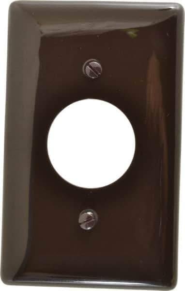 Hubbell Wiring Device-Kellems - 1 Gang, 4-1/2 Inch Long x 2.78 Inch Wide, Standard Outlet Wall Plate - Single Outlet, Brown, Nylon - Best Tool & Supply