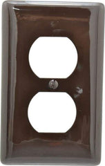 Hubbell Wiring Device-Kellems - 1 Gang, 4-1/2 Inch Long x 2.78 Inch Wide, Standard Outlet Wall Plate - Duplex Outlet, Brown, Nylon - Best Tool & Supply